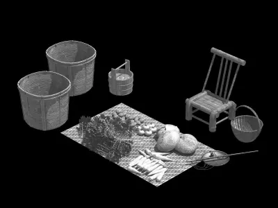 Dynasty Traders - Ground Floors - Vegetables 3D model