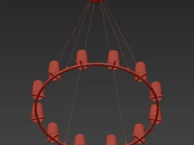 RH Pauillac Round Chandelier 3D model