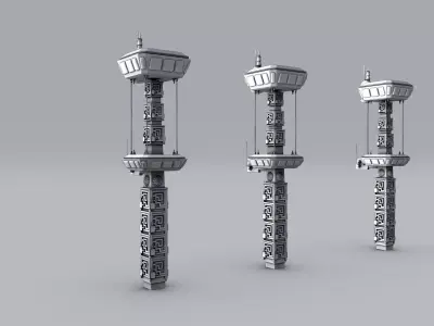 Futuristic Street Lamp 3D model