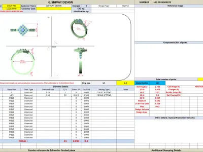 Princess Cut Halo Diamond Ring Square Top 3D Model 3D print model