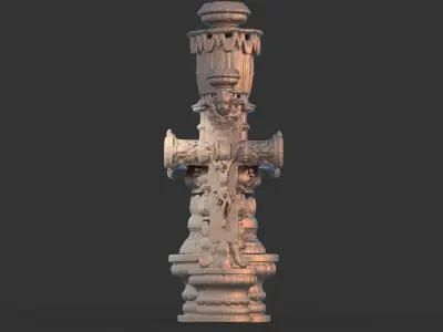 Celtic ornate stone carved 3D model