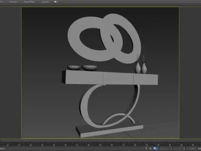 3D CONSOLE MODEL 3D model modern table with mirror 3D model