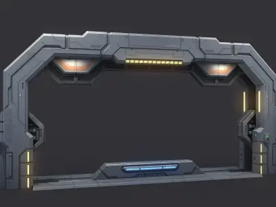 Sci-Fi Door Kit Vol 01-Type B-PBR Low-poly 3D model