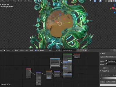 Curved Ornament Abstract Stopwatch 3D model