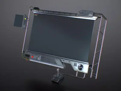 Sci-Fi Screen Display Monitor Low-poly 3D model
