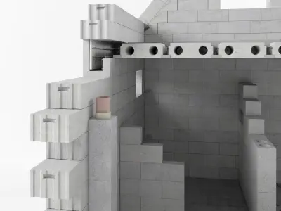Building construction 3D model