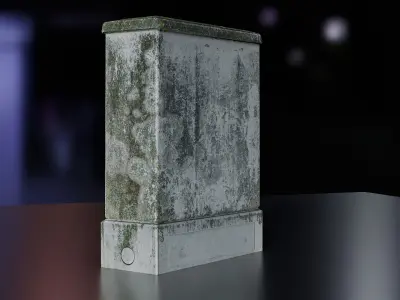 Photoscanned Utility Box Low-poly 3D model
