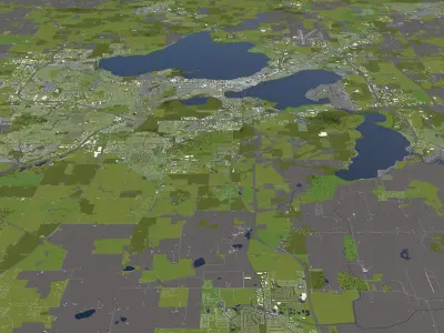 Madison 50x50km City Map Model 3D model