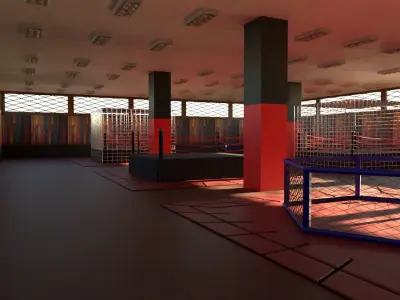 MMA Training Centre Low-poly 3D model