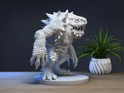 Demon dragon creature miniature  Cyborg miniature  3D print model
