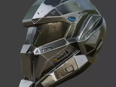 Futuristic Helmet 3D model