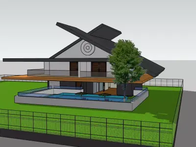 Modern Two-Story House 3D Model 3D model