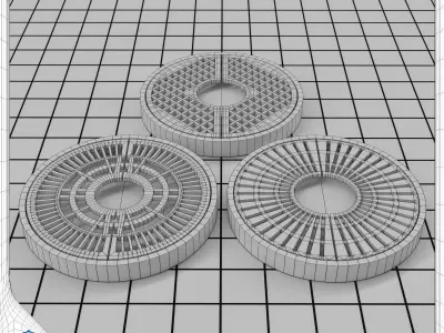 Tree Planter Grate Set 3D model