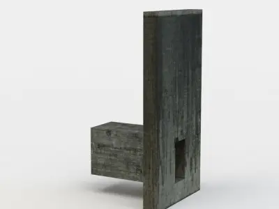 Wall with hole Free low-poly 3D model