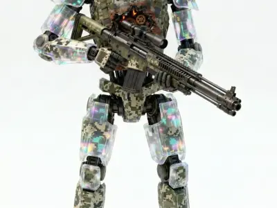 Holographic Stealth Infantry 3D Model Low-poly 3D model