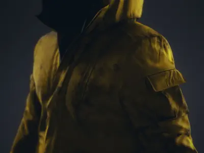 Dark Yellow Jacket PBR Low-poly 3D model