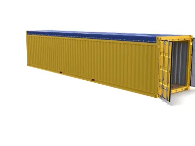 40ft Shipping Container Open Top 3D model