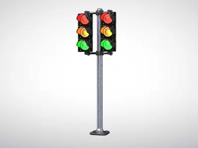Double Traffic Light 3D model