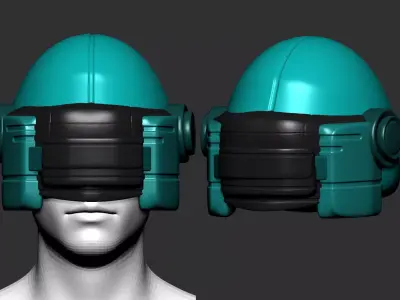 helmet high poly sculpt 3d printable 3D model 18