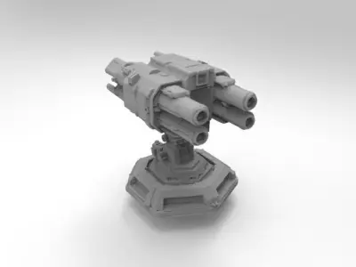 scifi weapon 4 3D print model