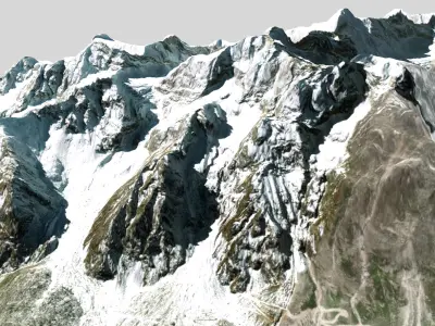 Mountain landscape The Arwa Group Himalayan peaks 3D model