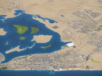 Umm al-Quwain Low-poly 3D model