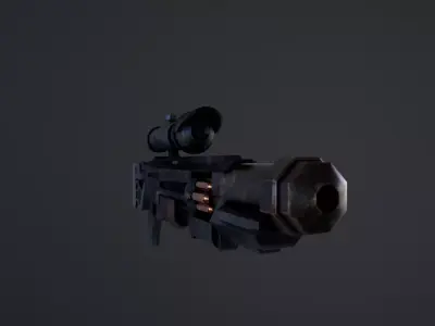 Sci-Fi Shotgun Low-poly 3D model