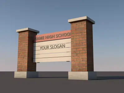 School Sigh 3D model