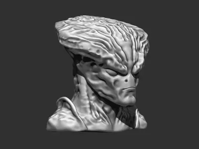 Alien Bust 11 -STL File for 3D Printer - Sci-Fi Decor 3D print model