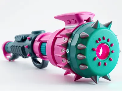 Futuristic Toy Mace with Spikes model pack Low-poly 3D model