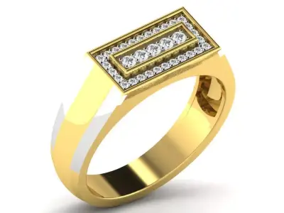 Light Weight Yellow Gold Diamond Ring  -DR-6266 3D print model