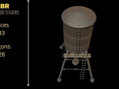 Water Tank PBR Low-poly 3D model Low-poly 3D model