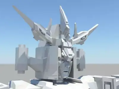 Robot Fighter Rig AAA Low-poly 3D model