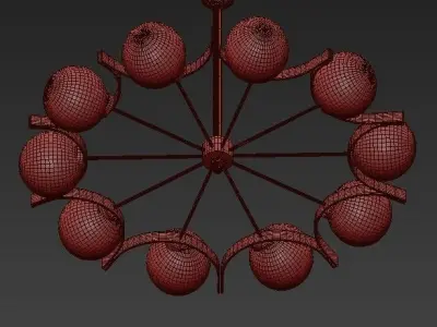 Stunning Murano Crystal Artichoke Chandelier 3D model