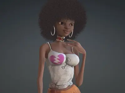 Afro Toon Woman 3D model