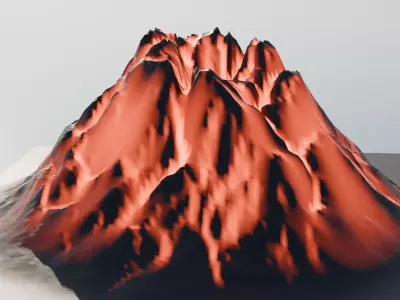 volcano Low-poly 3D model