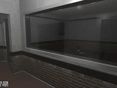 Interrogation room - interior and props Low-poly 3D model