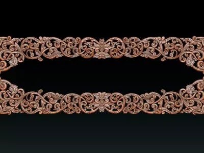 Ornamental Floral Frame CNC Relief 3D Model 3D print model