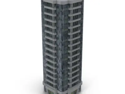Skyscraper tall building Low-poly 3D model buy