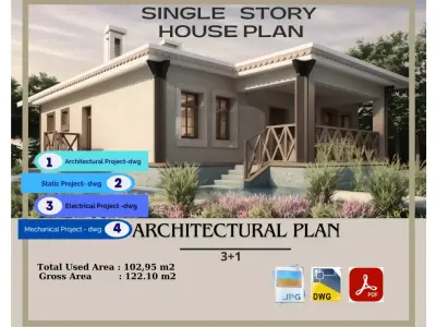 Tip1 House Plans Architectural Drawings  Modern House Plans 3D model