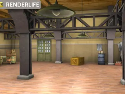 Warehouse interior 3D model