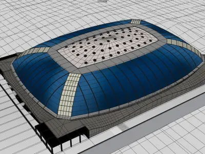 Palau Sant Jordi Barcelona   Low-poly 3D model