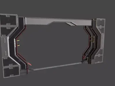 Sci-Fi Piller - Door Low-poly 3D model