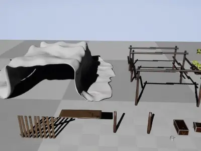 small pirate tent shop asset 3D model