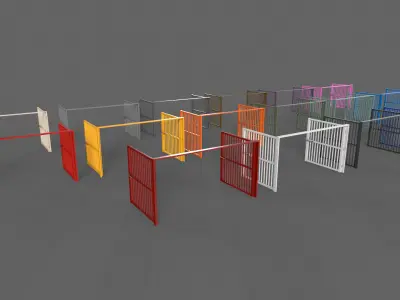 PBR Metal Gate D6 Low-poly 3D model