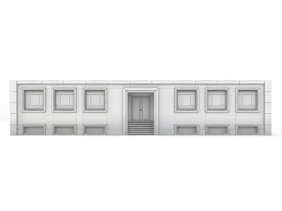 Tenement Building Ground Floor Low-poly 3D model