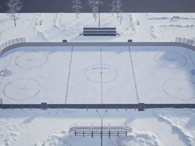 Hockey set 1 Game Ready UE Low-poly 3D model