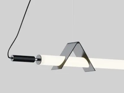 Sasaki Minimalist Linear Suspension Pendant Light Low-poly 3D model