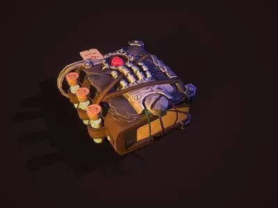 Stylish Cartoon Magic Book Low-poly 3D model