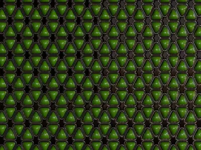 Green Padded Triangular Sci-Fi Wall Panel PBR Seamless Texture